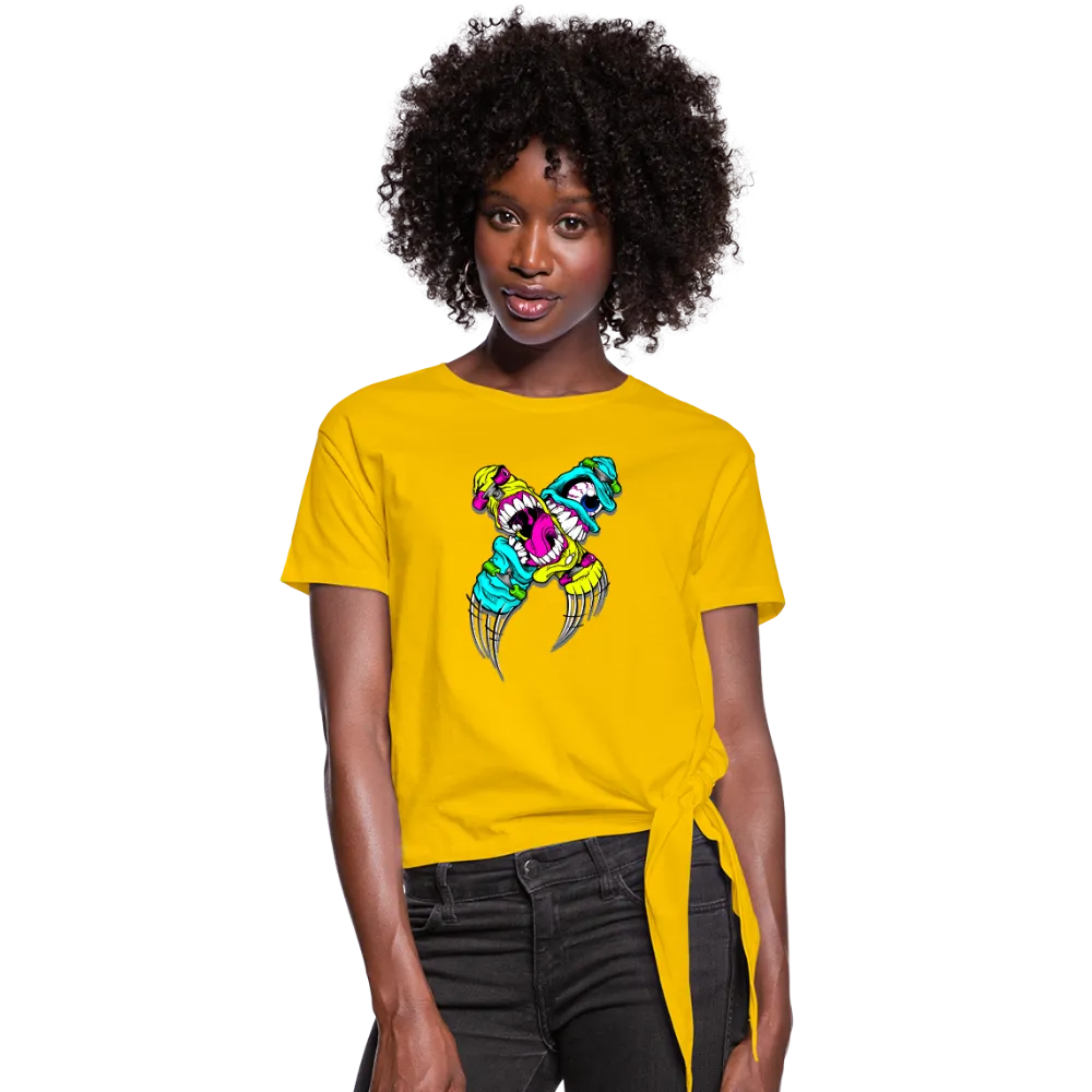 Abstract Monsters Women's Knotted T-Shirt