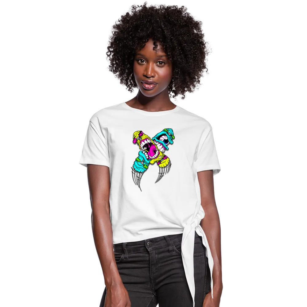 Abstract Monsters Women's Knotted T-Shirt