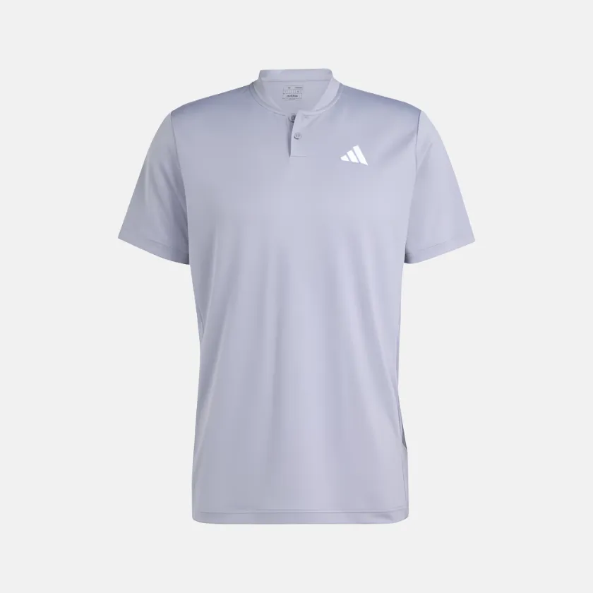 Adidas Club Tennis Henley Men's Tennis Shirt -Silver Violet