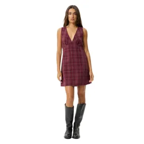 Afends Womens Eboni Recycled Check Dress - Port