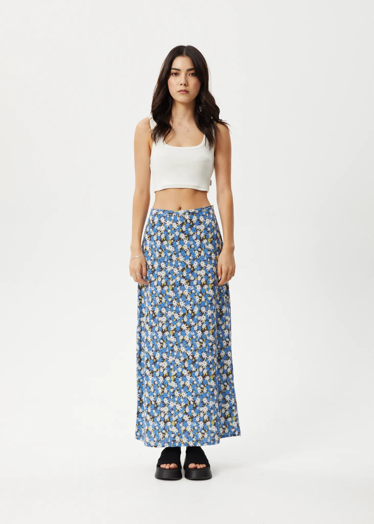 AFENDS Womens Petal - Maxi Skirt - Lake Floral