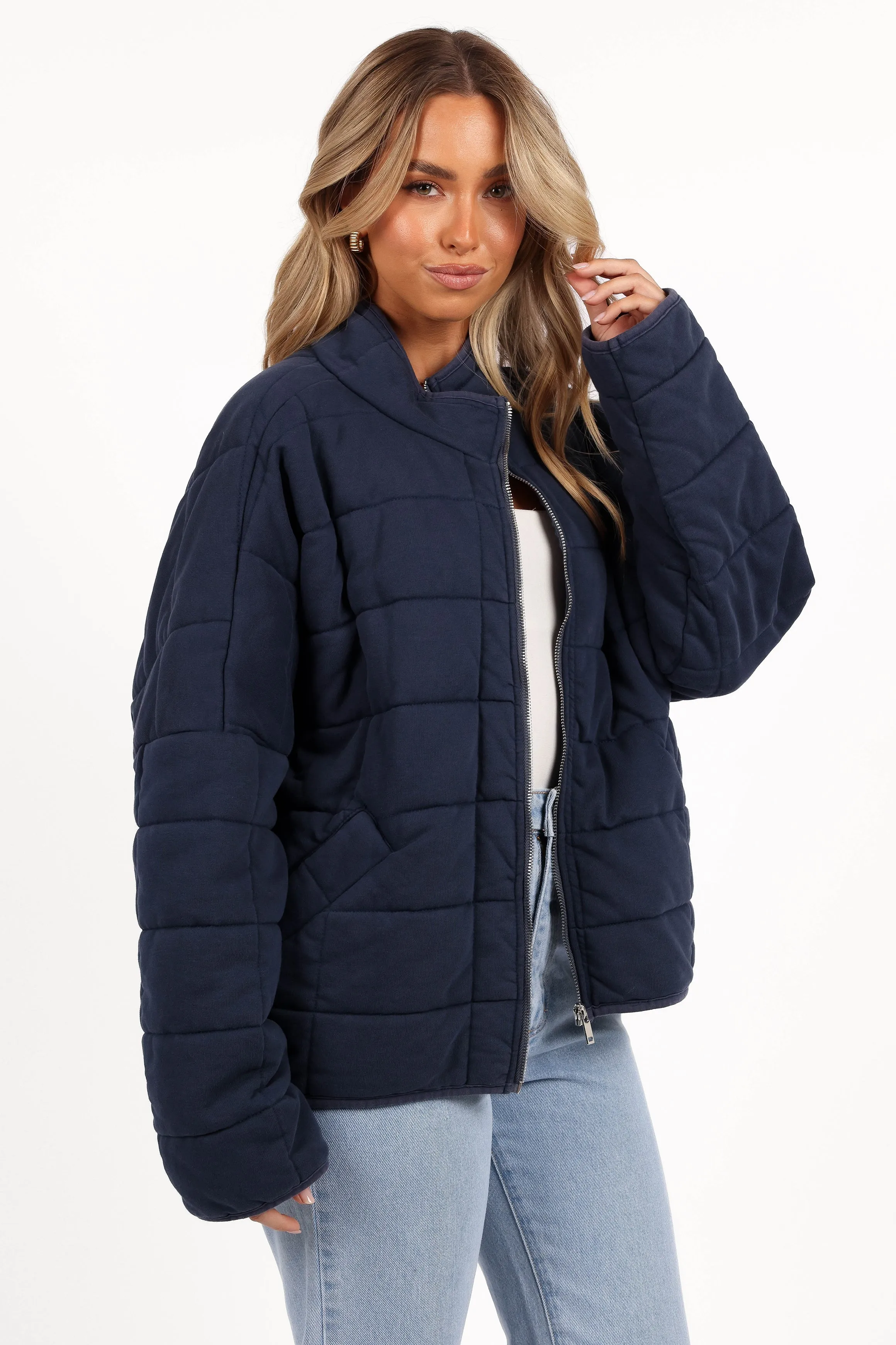 Alegra Quilted Jacket - Navy