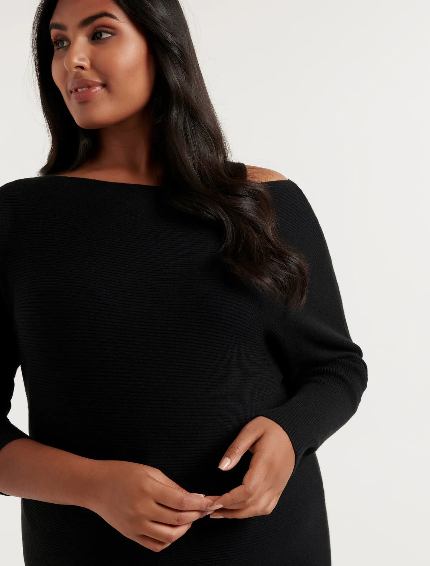 Ali Curve Tipped Shoulder Knit