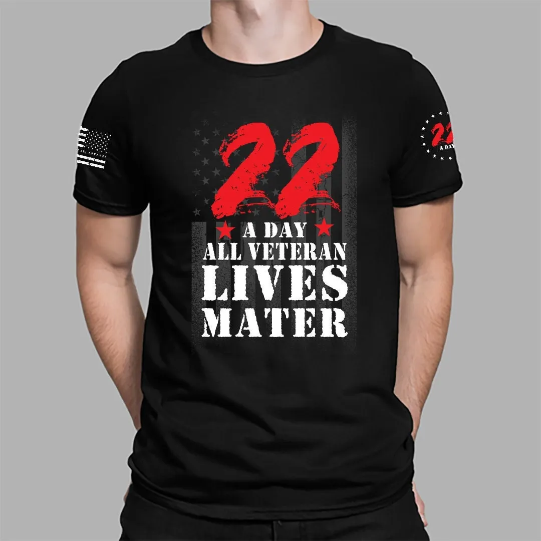 All Veteran Lives Matter 22 A Day T-shirt |  Patriotic American Flag Shirt | USA flag Shirt | 22 A day Shirt | Veteran T-shirt