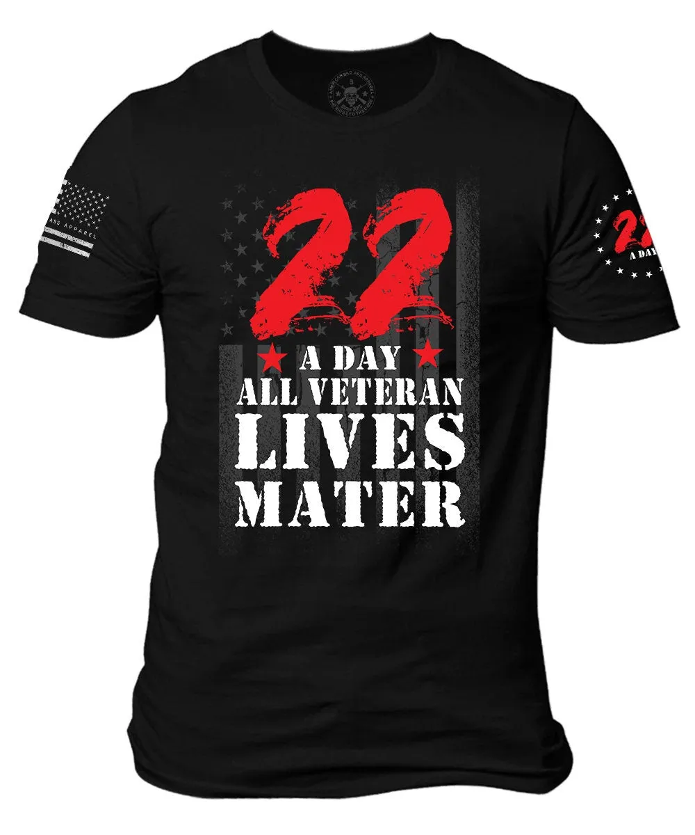 All Veteran Lives Matter 22 A Day T-shirt |  Patriotic American Flag Shirt | USA flag Shirt | 22 A day Shirt | Veteran T-shirt