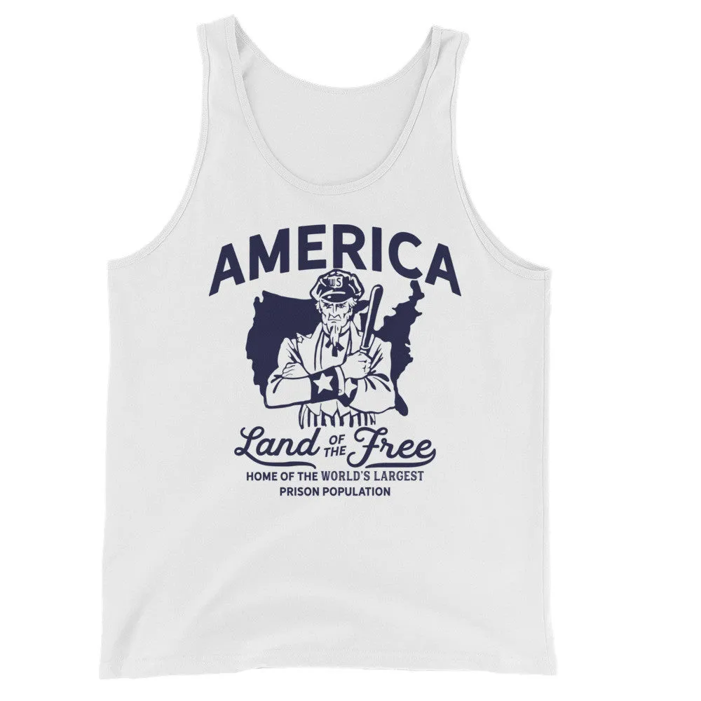 America Land of the Free Home of the World's Largest Prison Population Tank Top