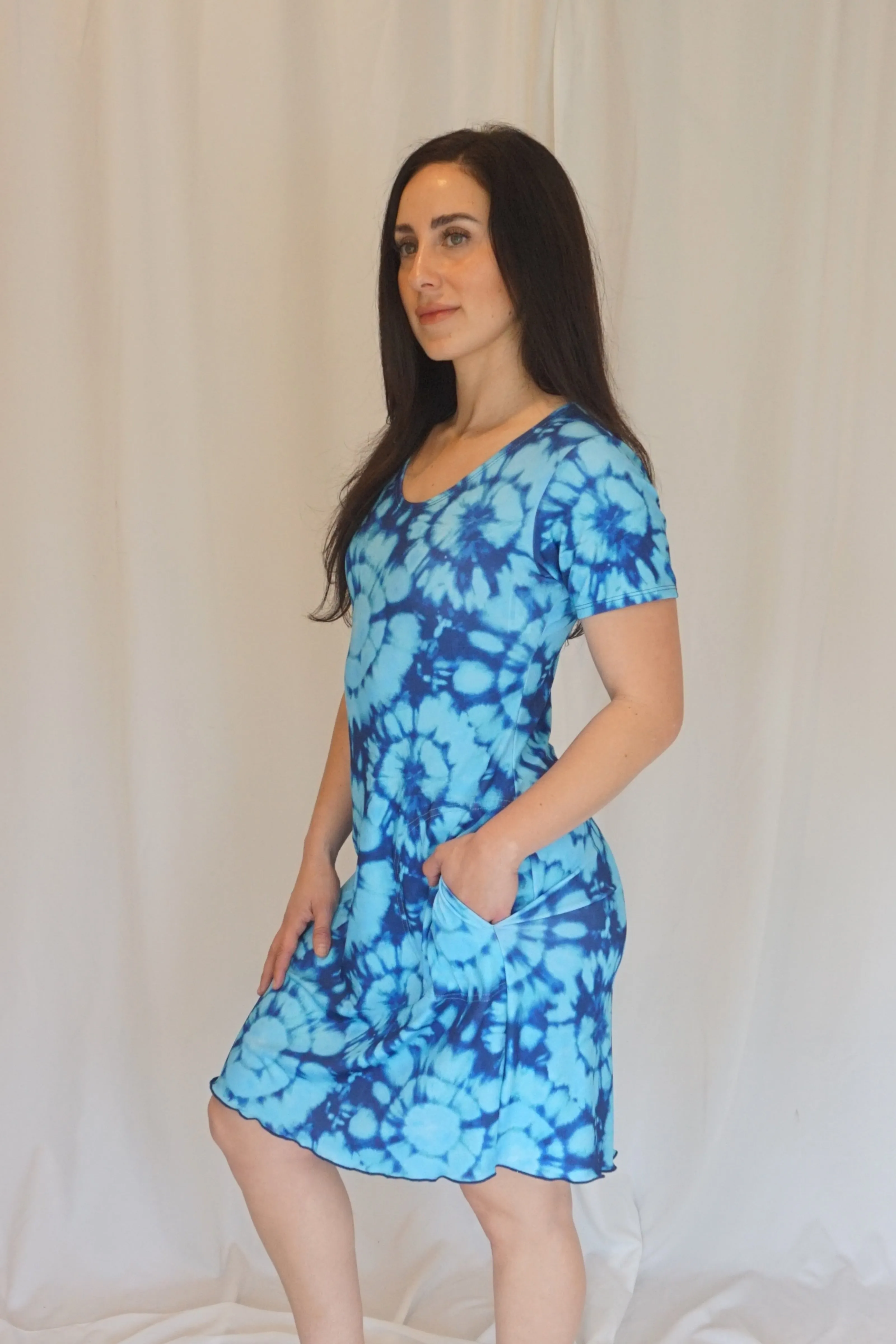 Aqua Deep Cabana Dress w/pockets