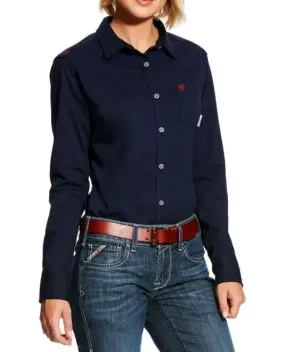 ARIAT - Women's FR Taylor Knit Work Shirt, NAVY