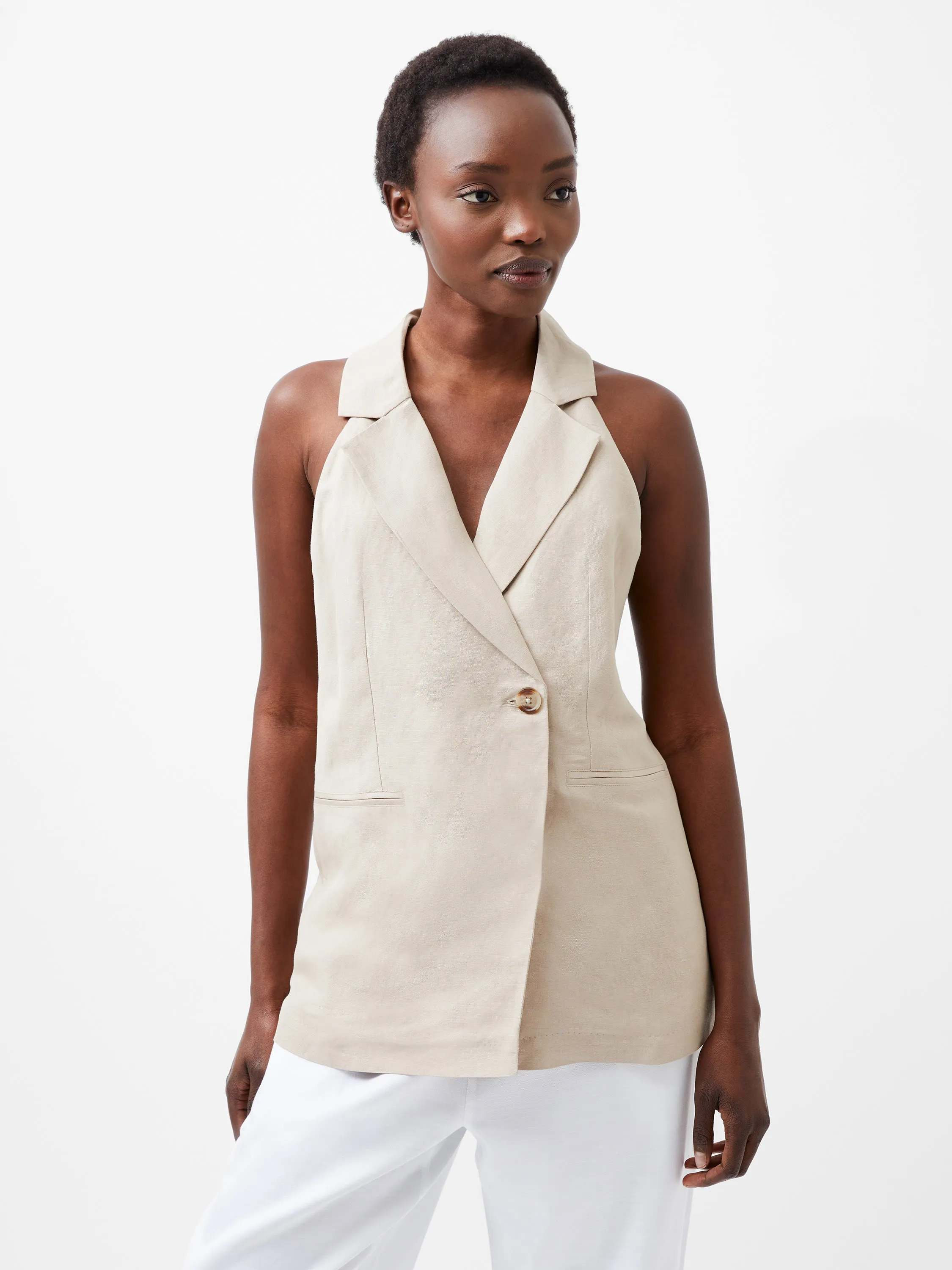 Birdie Linen Halterneck Vest