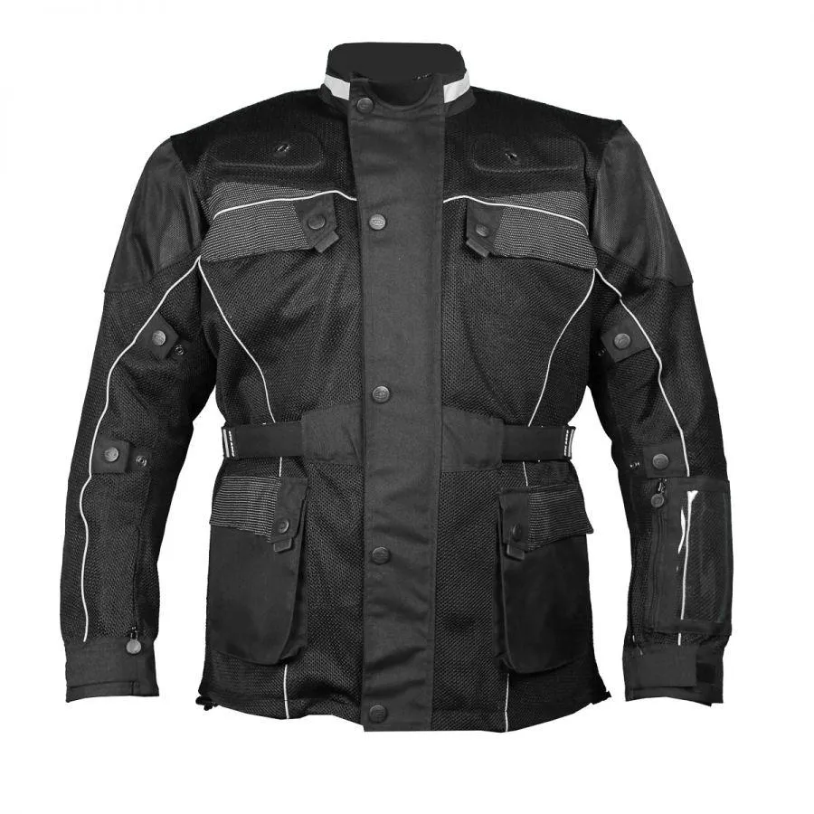 Black Cool Rider Motorcycle Mesh Jacket