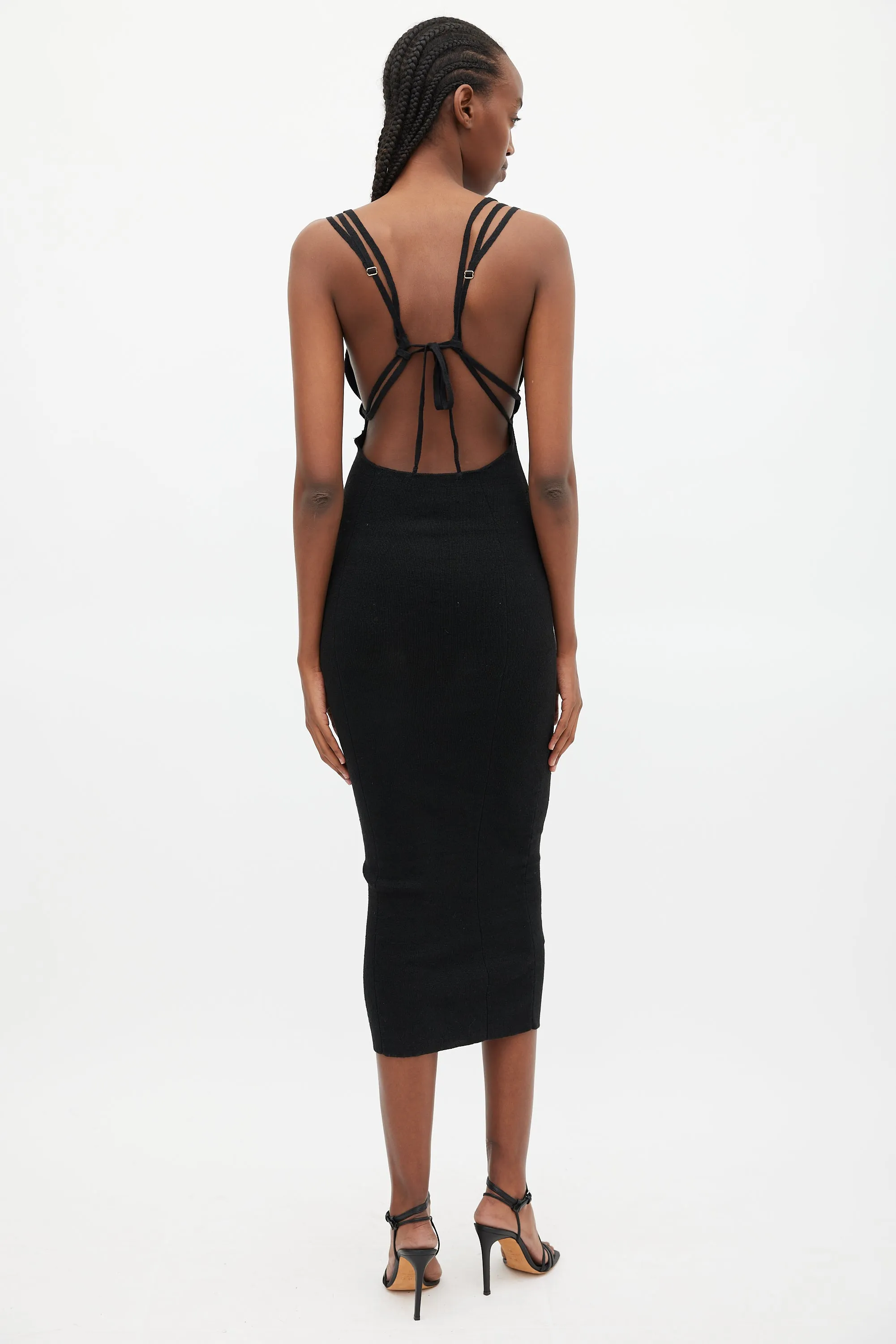 Black Knit La Robe Pila Cutout Dress