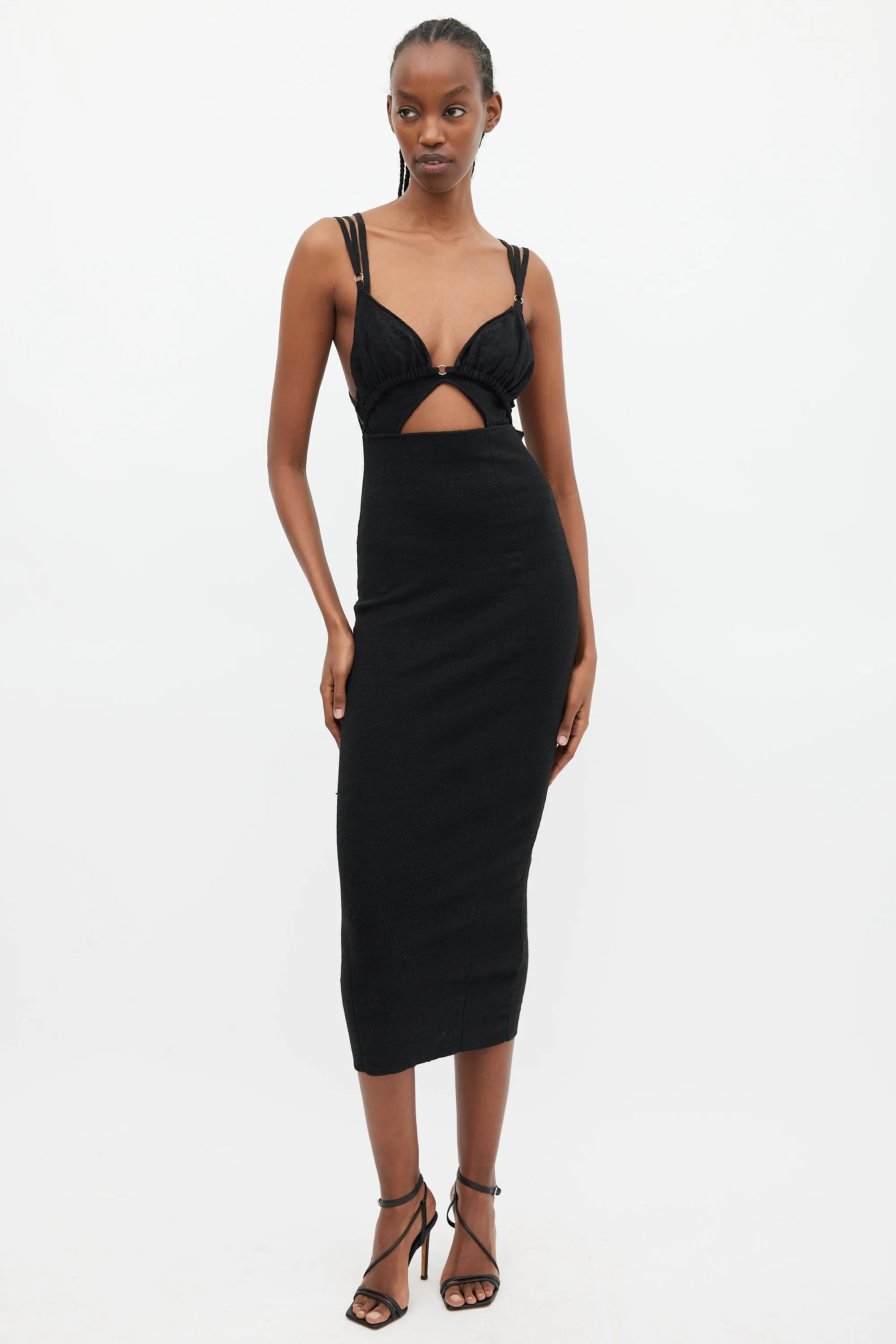 Black Knit La Robe Pila Cutout Dress