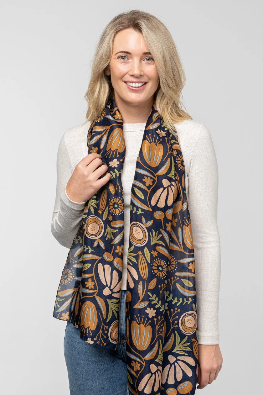 Blooms Silk Scarf