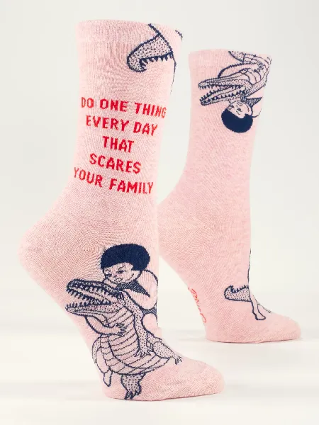 Blue Q Women's Crew Socks | Scares Your Family