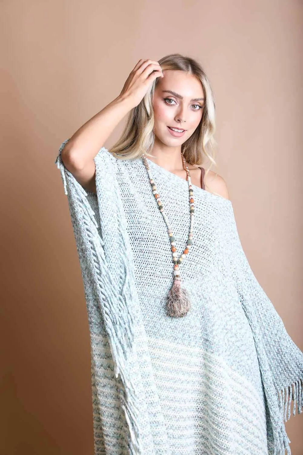 Boucle Knit Poncho