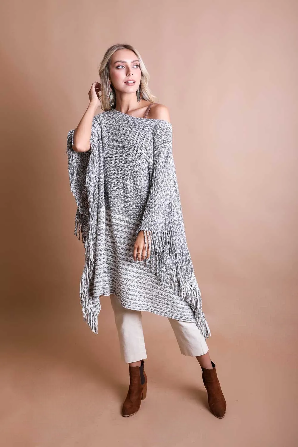 Boucle Knit Poncho