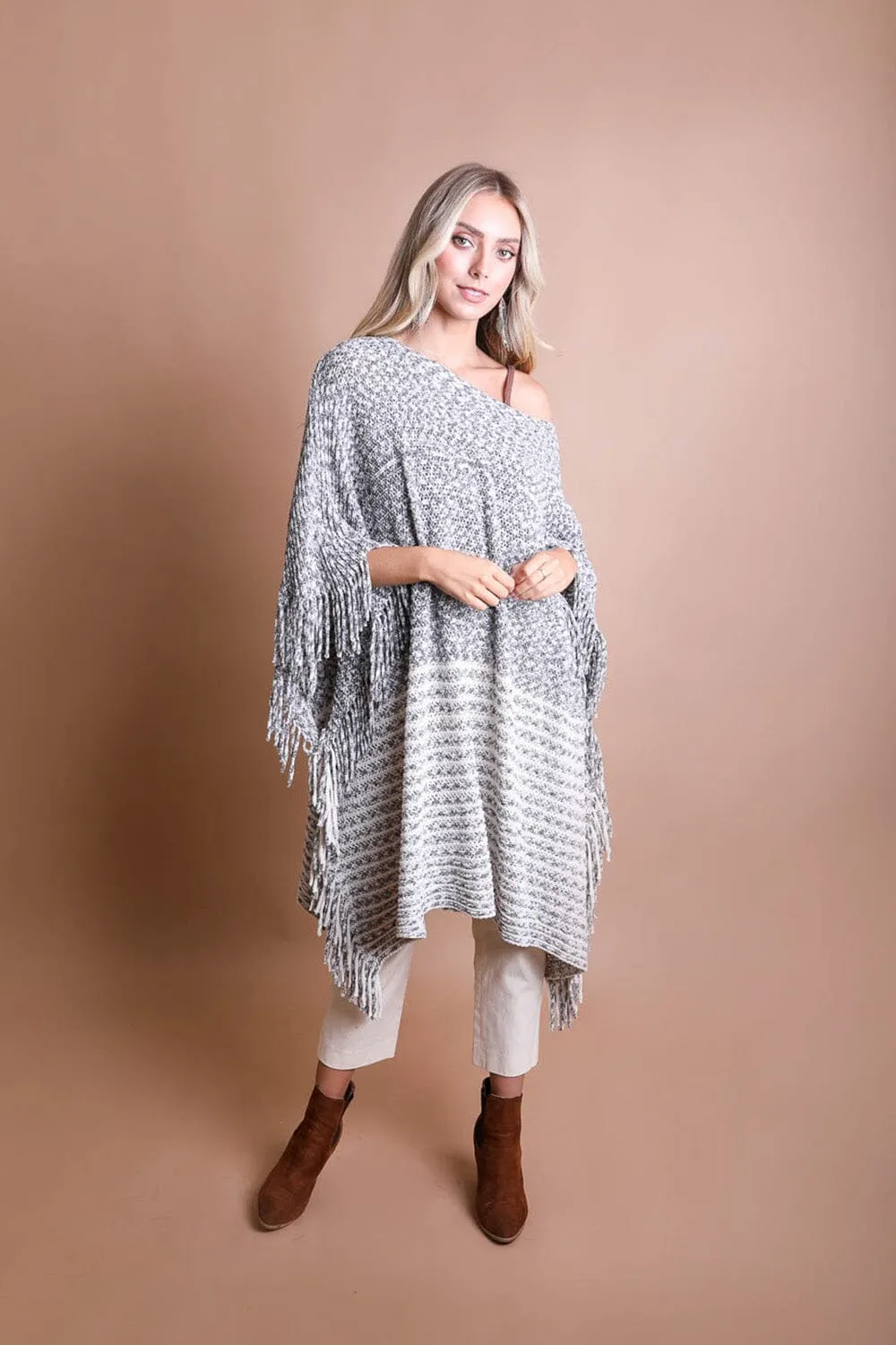 Boucle Knit Poncho