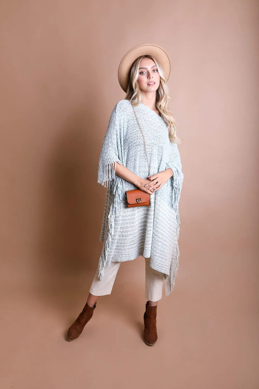 Boucle Knit Poncho