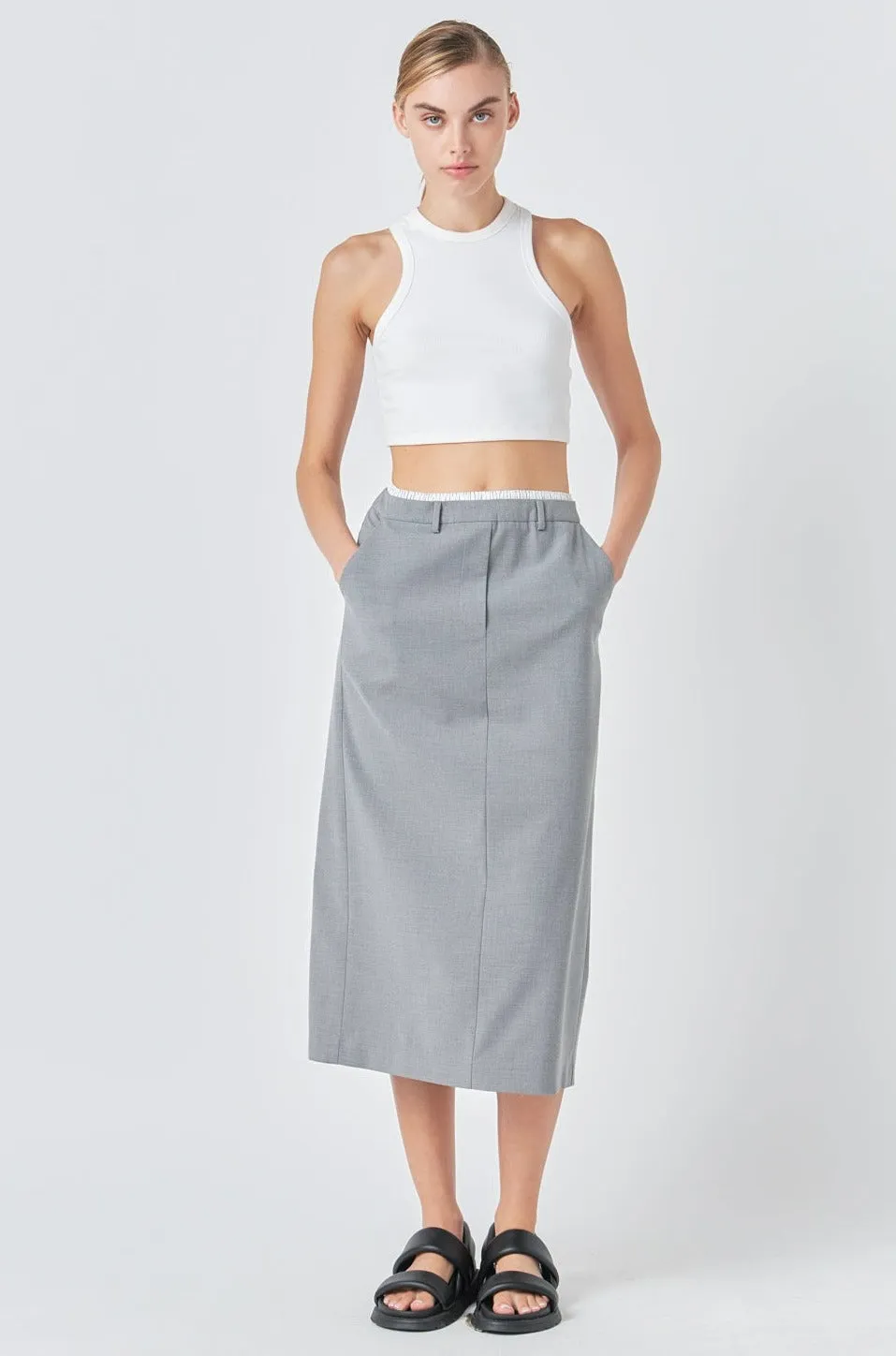 Boxer Waist Maxi Skirt