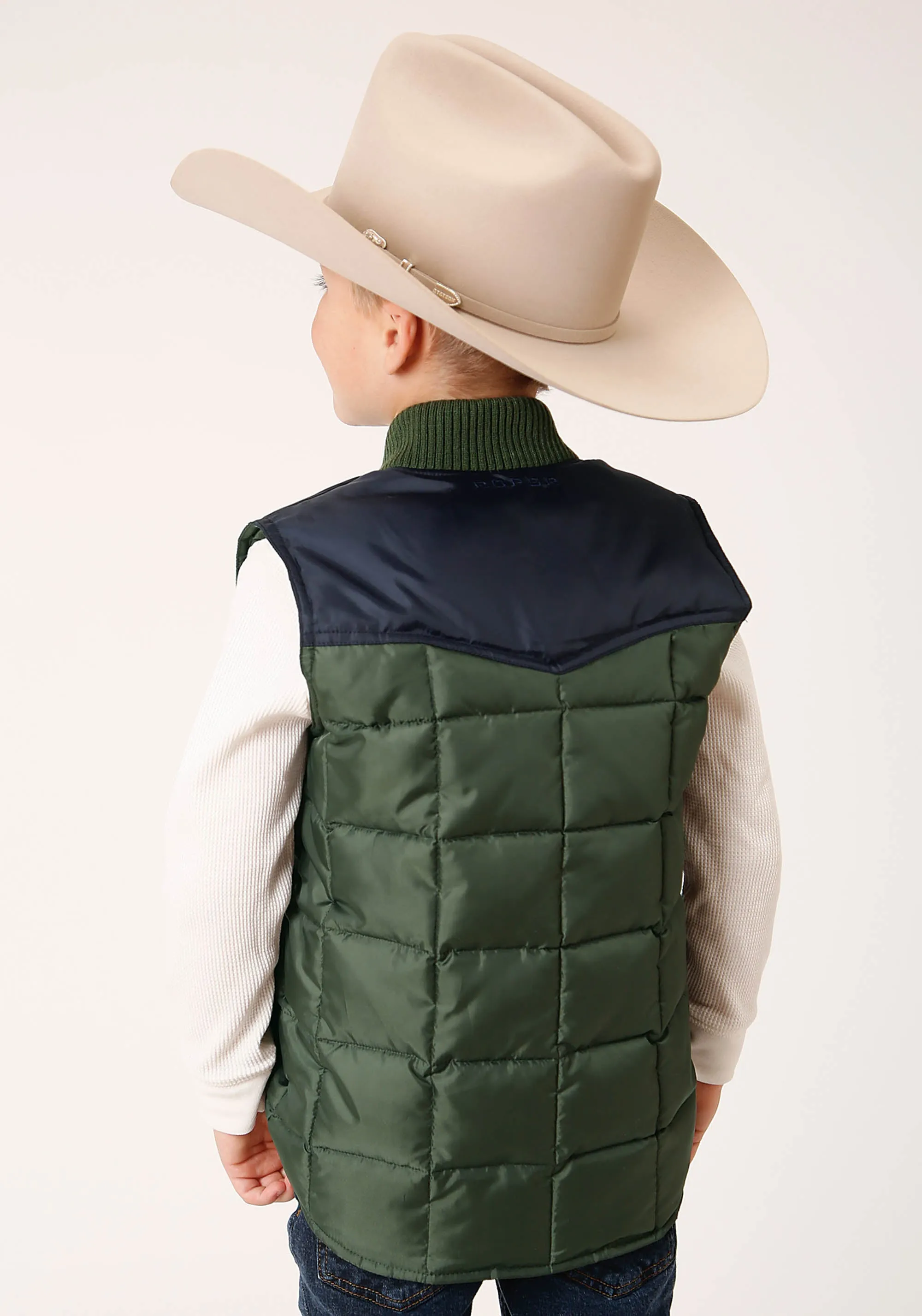 BOYS  QUILTED POLYFILLED VEST POLY FILLED WESTERN VEST