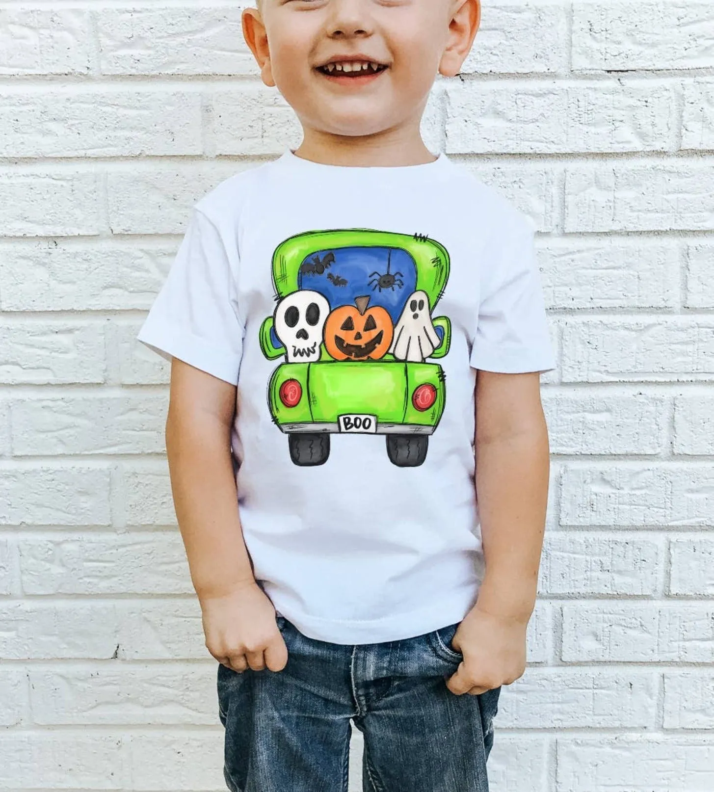 Boys Spooky Halloween Truck T-Shirt