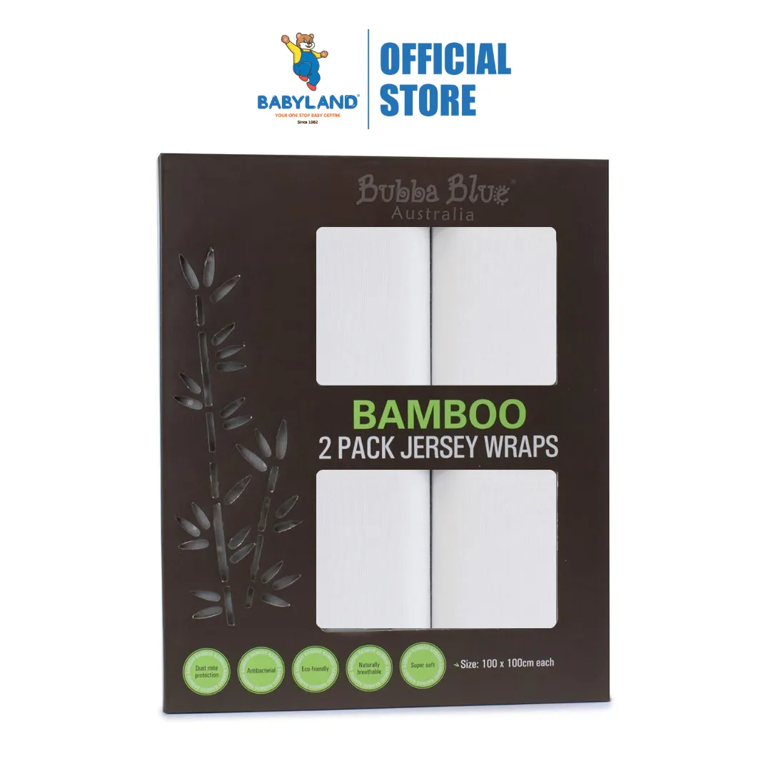 Bubba Blue Bamboo 2 Pack Jersey Wraps (100x100cm)