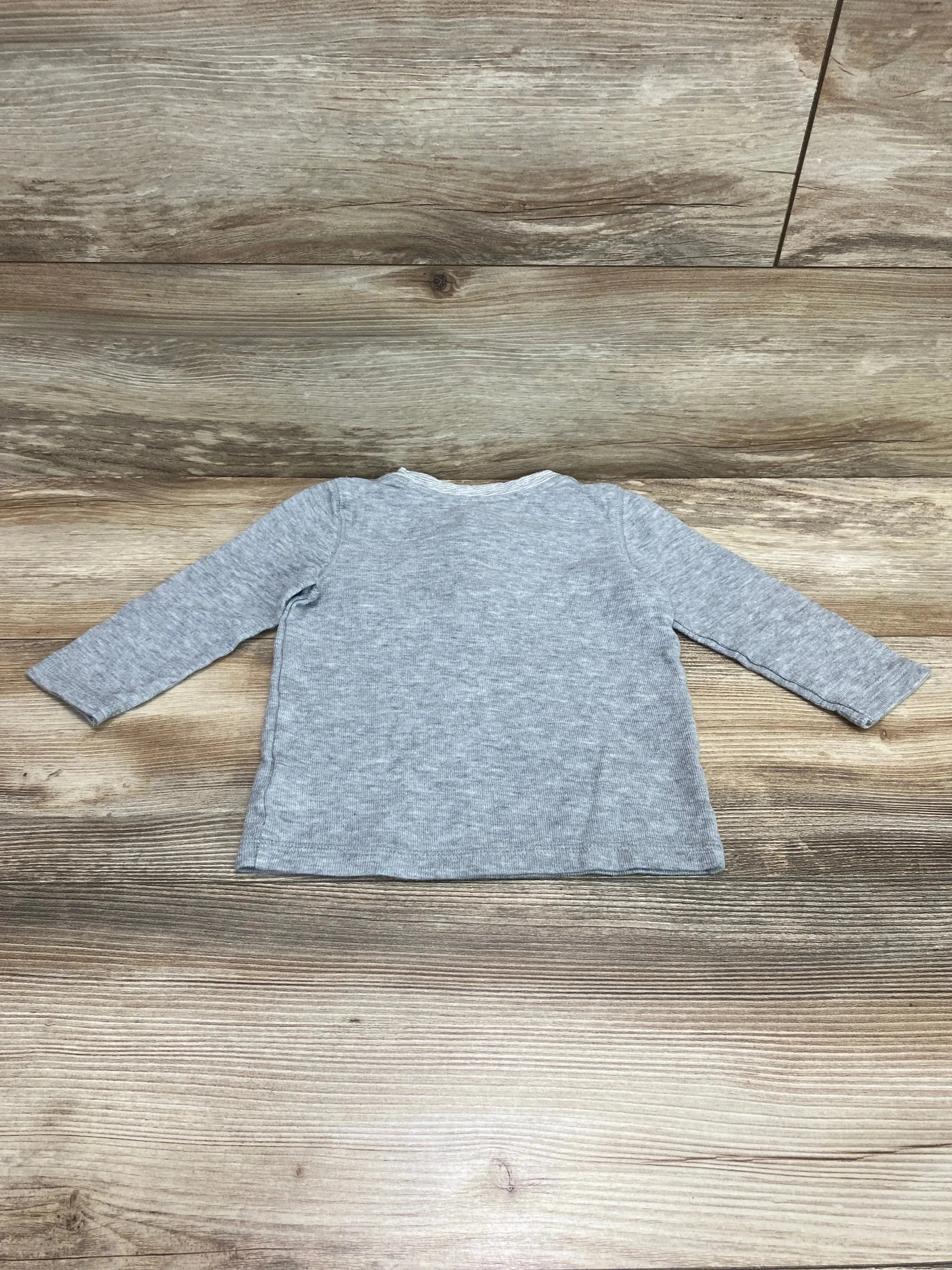 Cat & Jack Henley Pocket Shirt Grey sz 18m