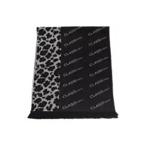 Cavalli Class Black Wool Men Scarf