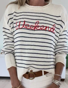 Chloe Weekend Stripe Roll Neck Sweater