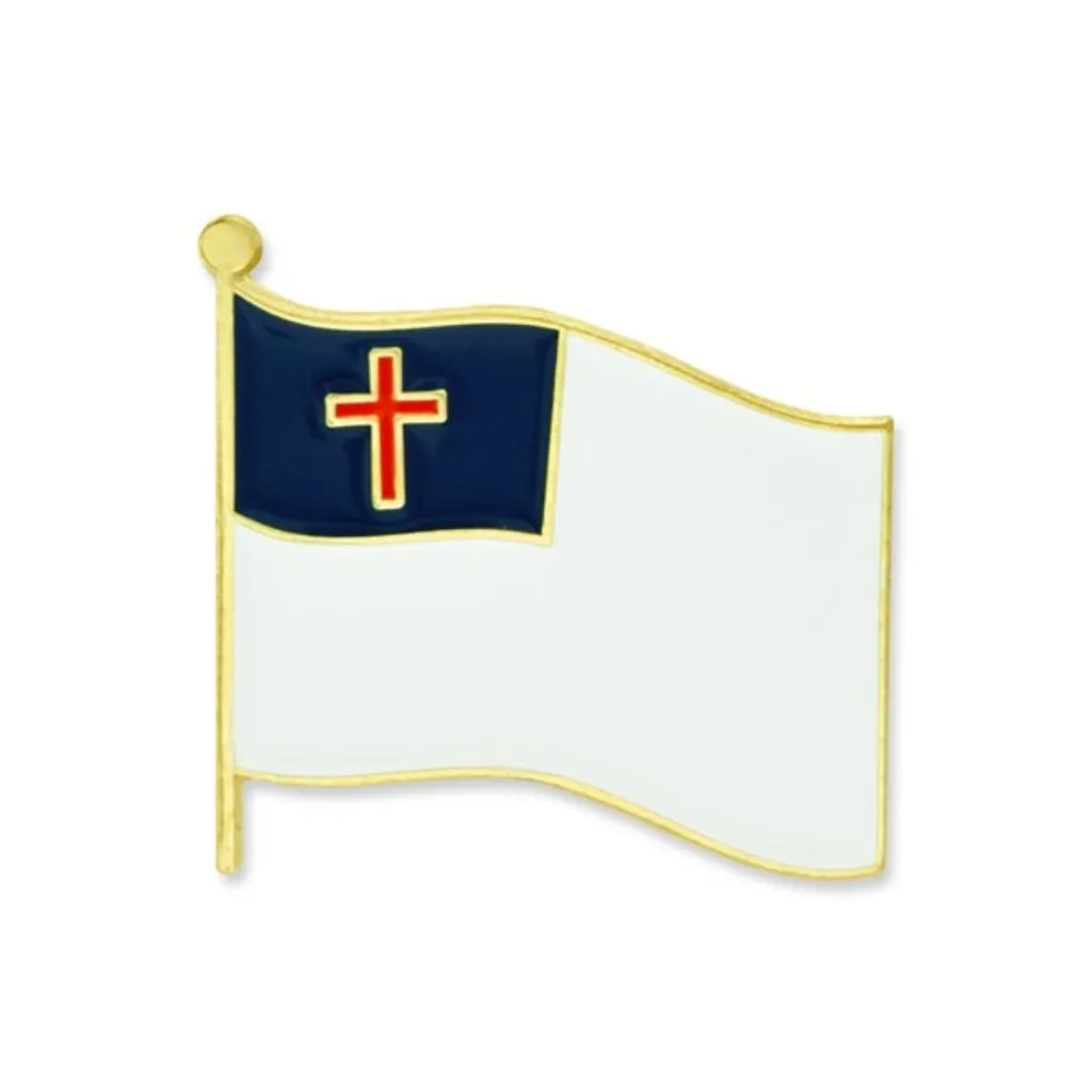 Christian Flag Lapel Pin (Gold Plated)