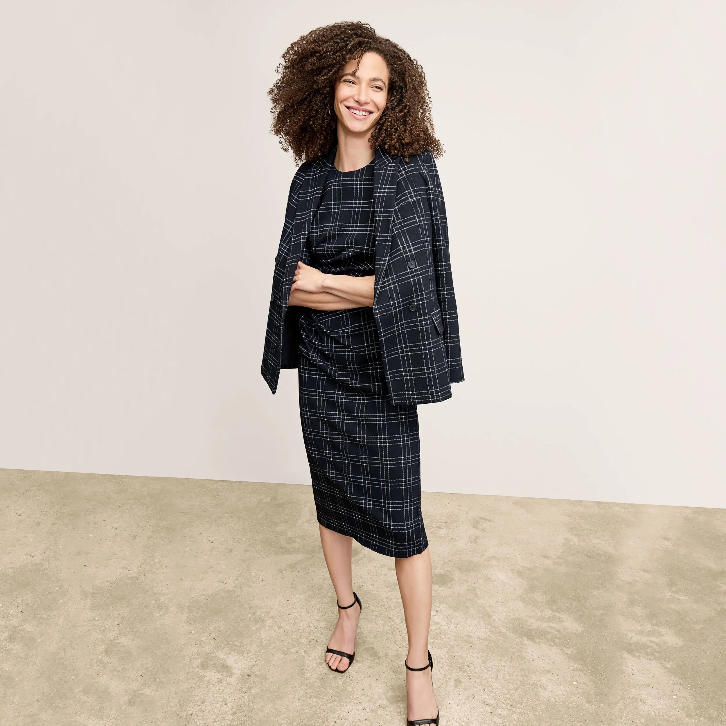 Ciela Dress - Knit Suiting :: Plaid