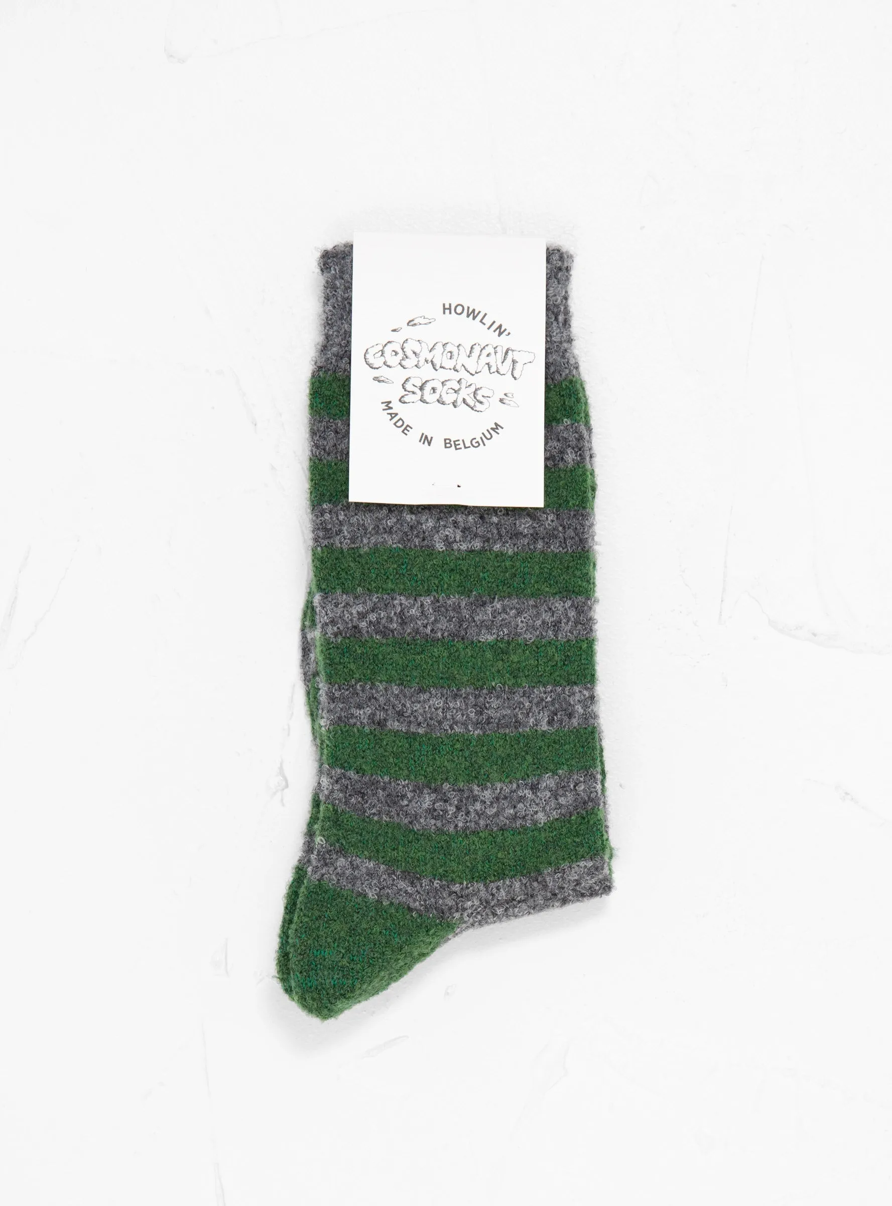 Cosmonaut Socks Dark Green Grey