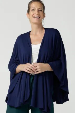 Cove Weighted Poncho in French Navy Bamboo