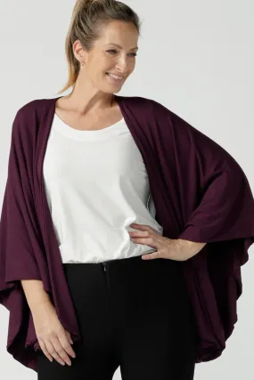 Cove Weighted Poncho in Mulberry Bamboo