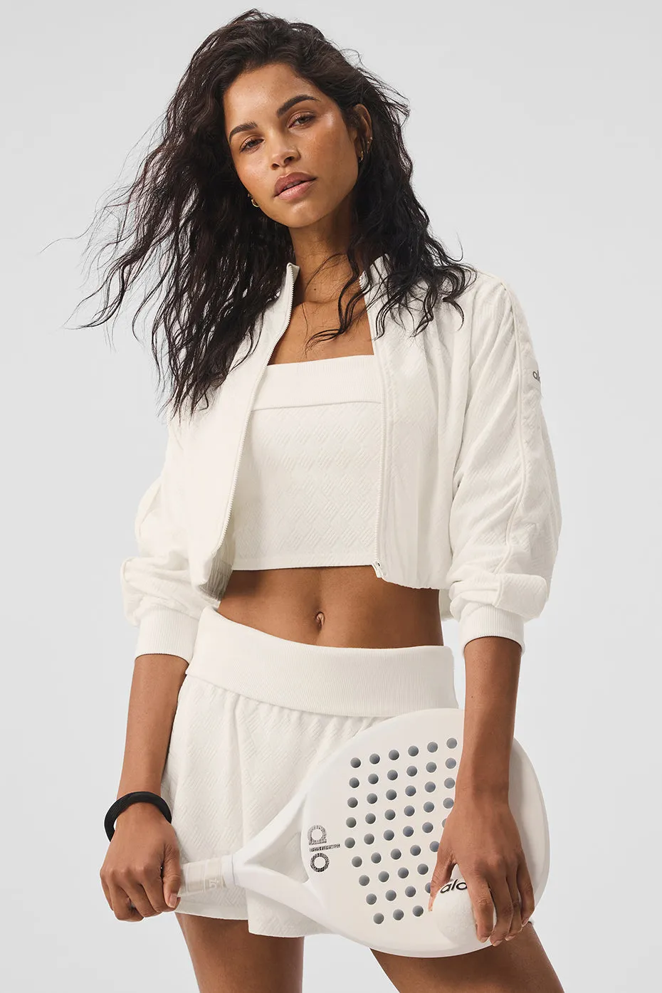 Cropped Doubles Only Full Zip Jacket - Ivory