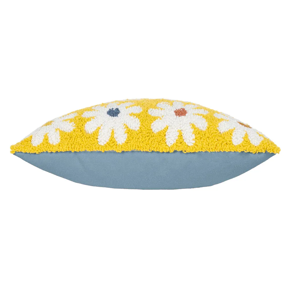 Daisy Knitted Cushion Cover-Yellow