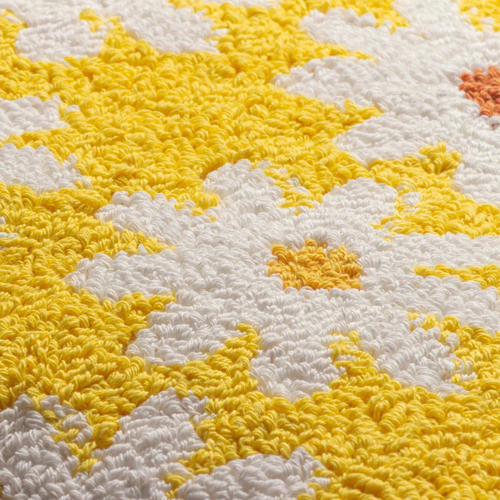 Daisy Knitted Cushion Cover-Yellow