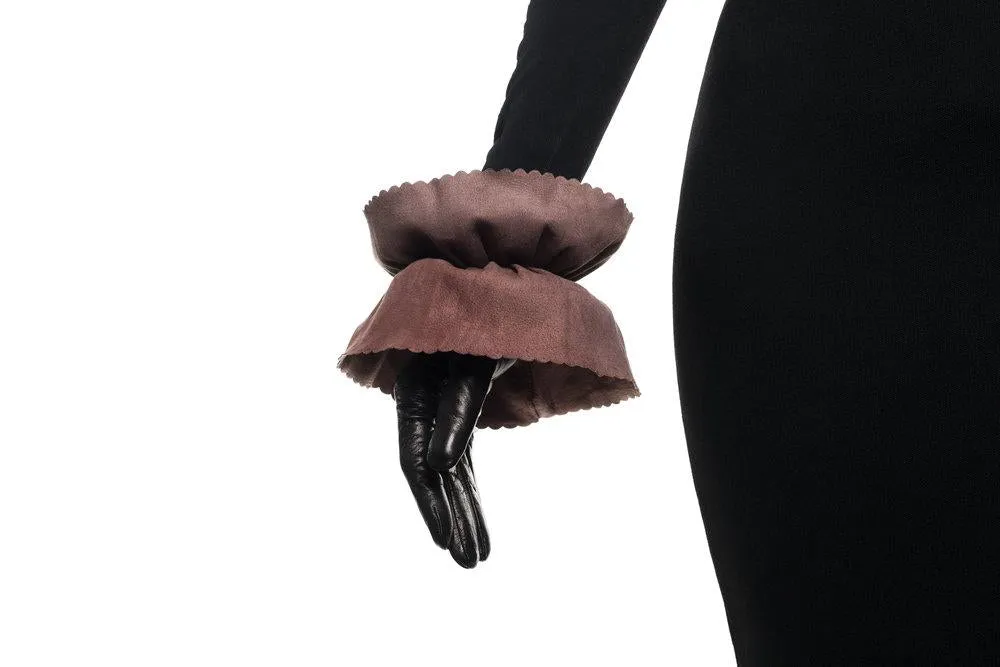 Danielle 3 - Women's Silk Lined Leather Gloves With Double Tiered Cuffs