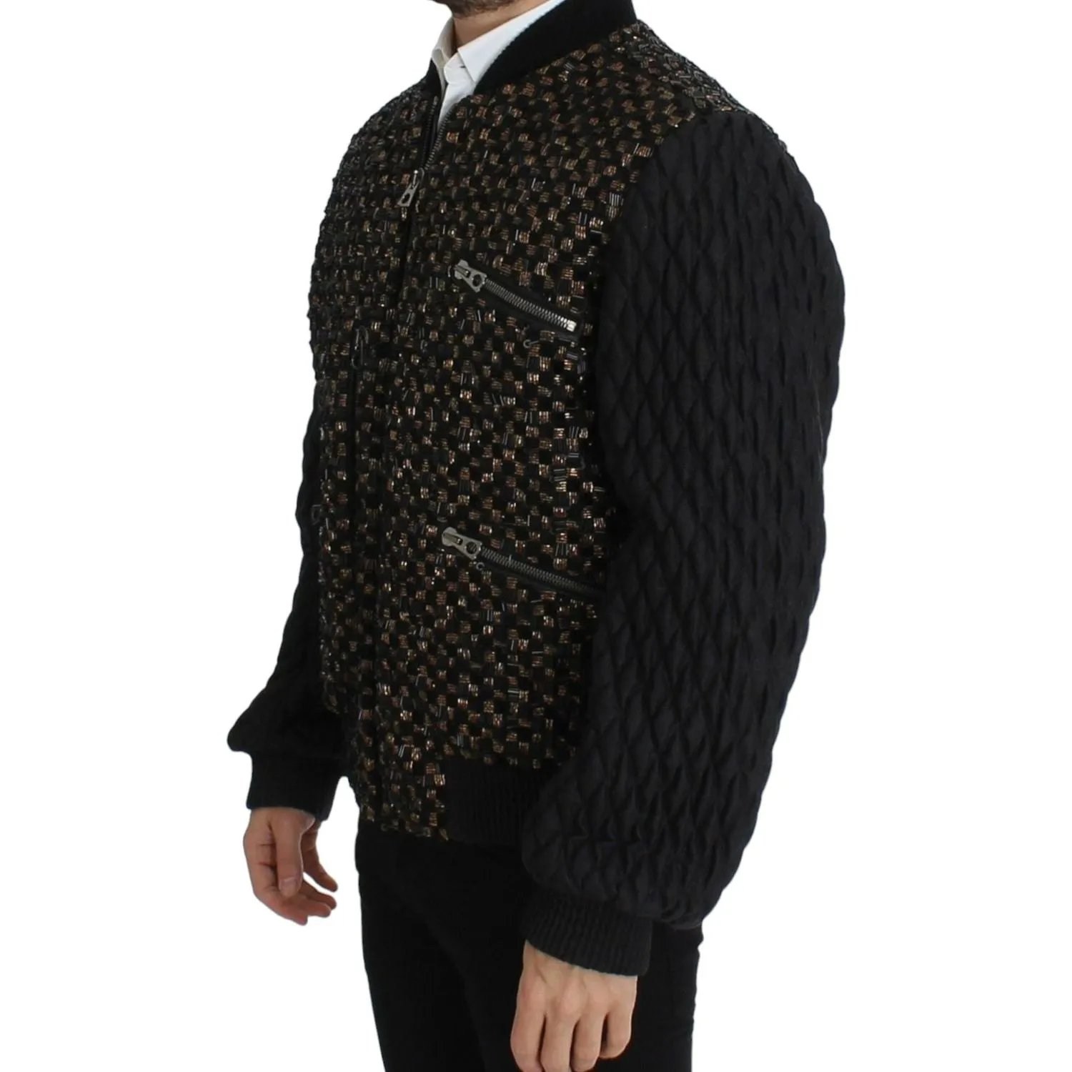 Dolce & Gabbana Elegant Black Sequined Designer Jacket