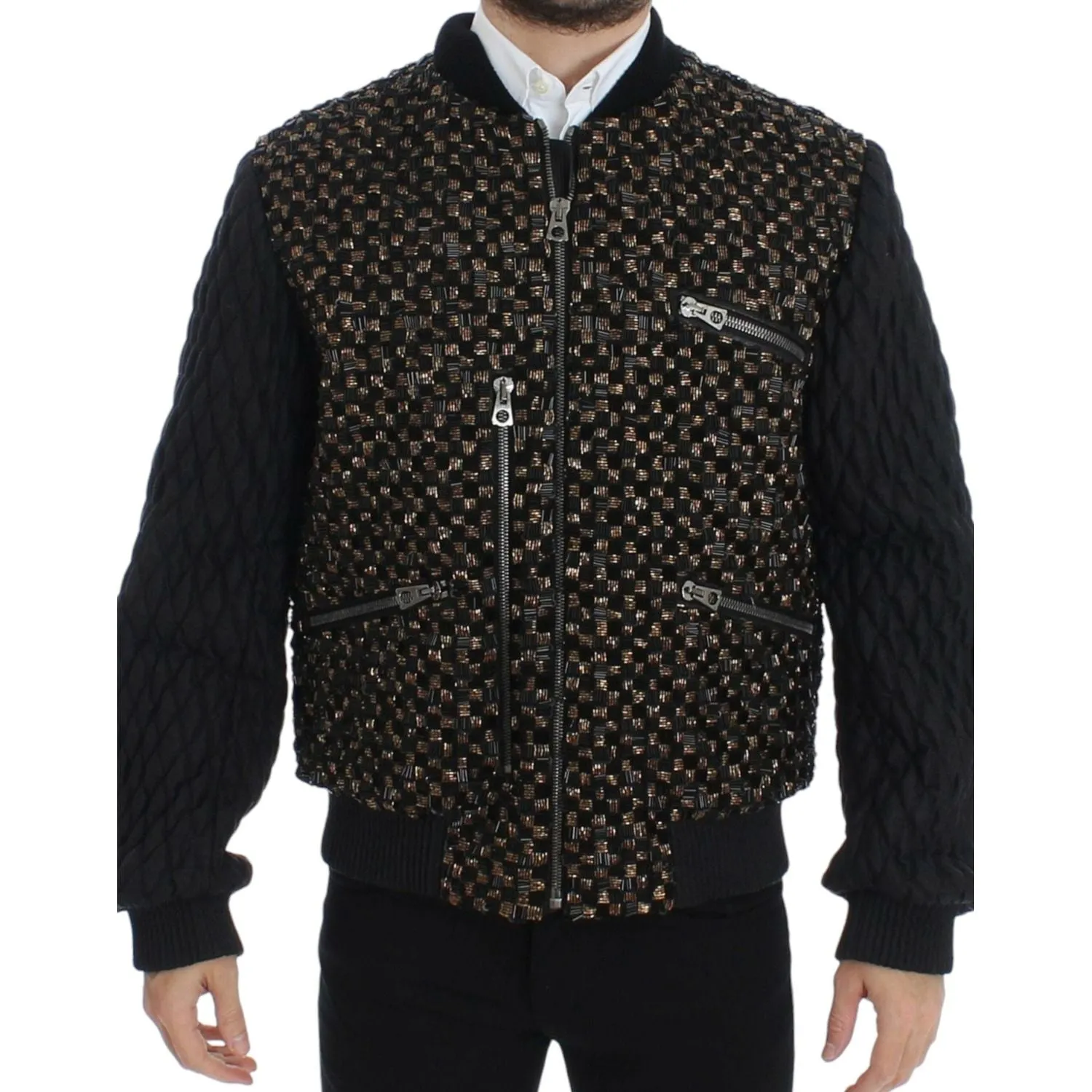 Dolce & Gabbana Elegant Black Sequined Designer Jacket