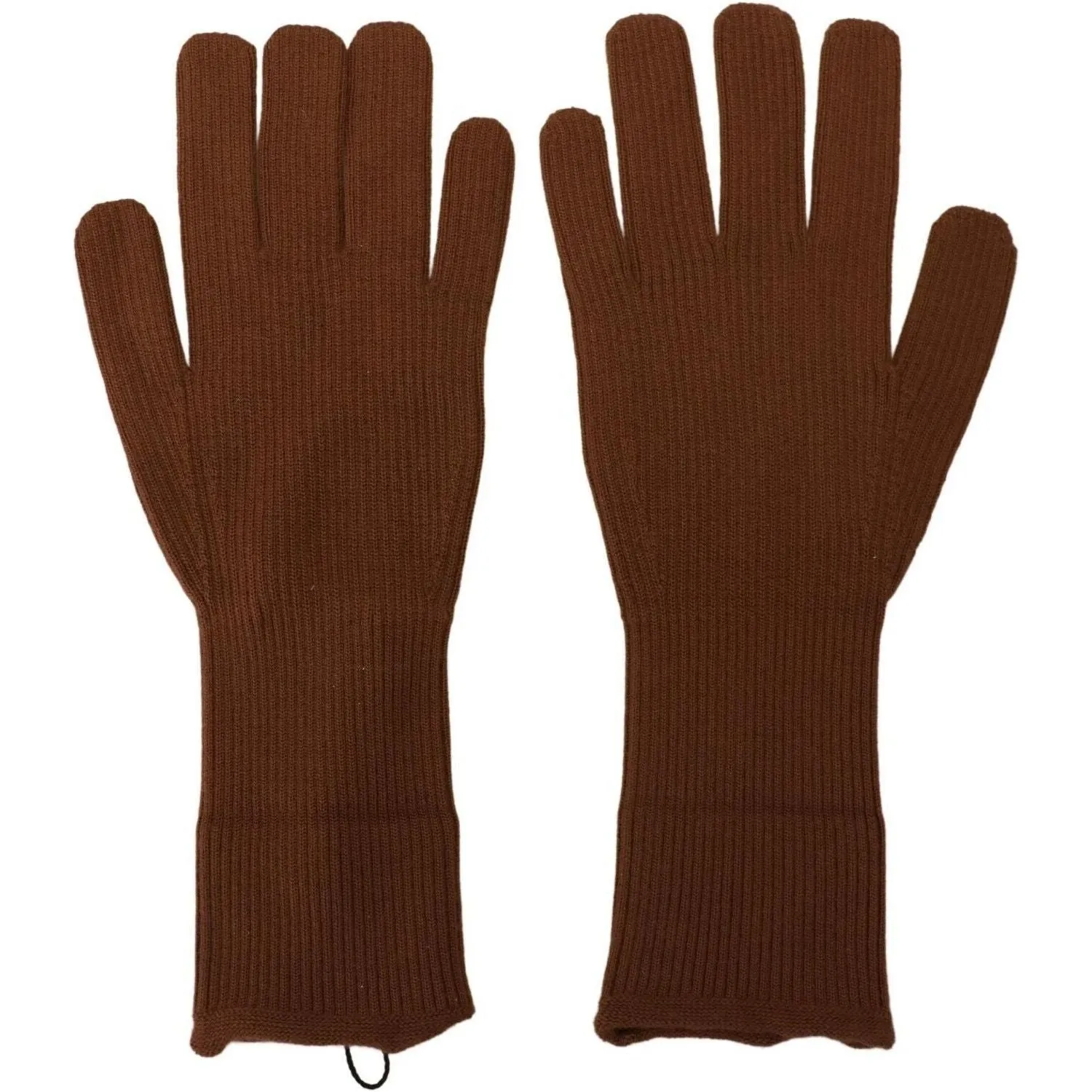 Dolce & Gabbana Elegant Brown Cashmere Winter Gloves