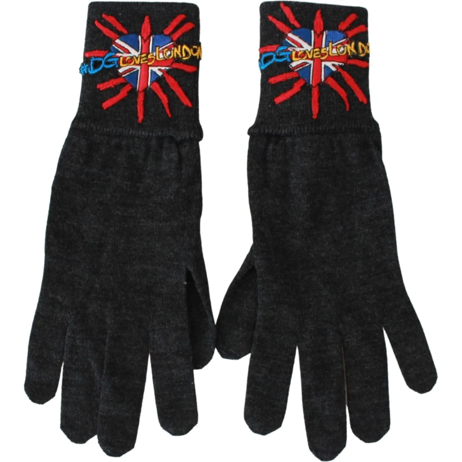 Dolce & Gabbana Gray Virgin Wool Unisex Gloves