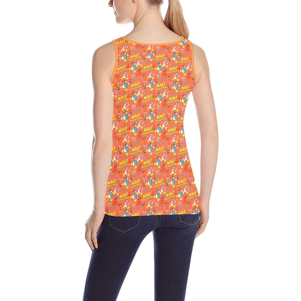 Donald And Daisy Half Marathon All Over Print Athletic Tank Top for Women