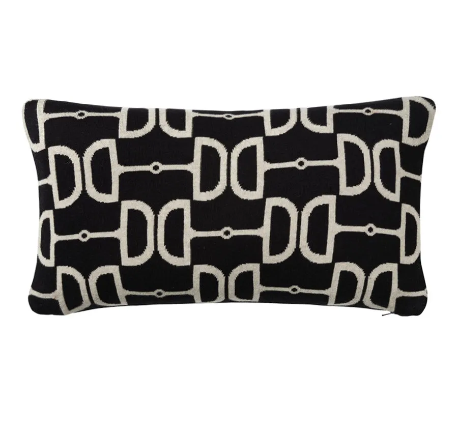 Equine Chic 30x50cm Filled Cushion Black