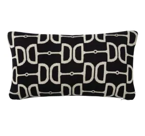 Equine Chic 30x50cm Filled Cushion Black