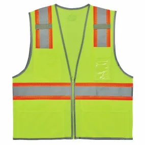 Ergodyne 24568 8246Z-S 4XL Lime Class 2 Two-Tone Mesh Vest - Single Size