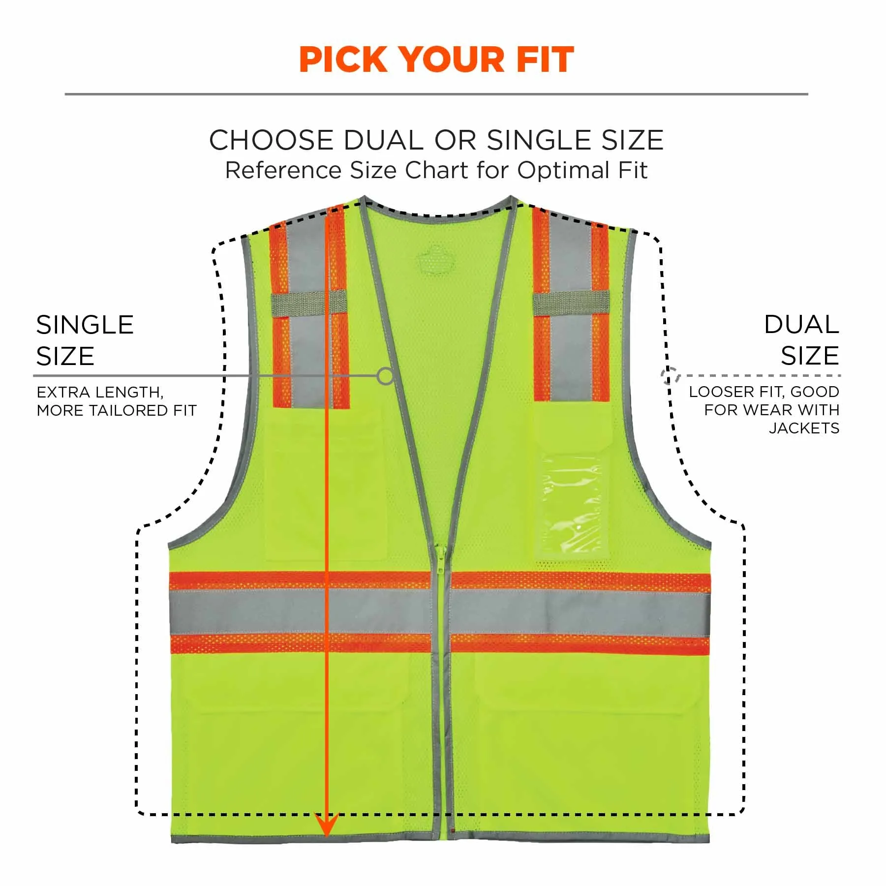 Ergodyne 24568 8246Z-S 4XL Lime Class 2 Two-Tone Mesh Vest - Single Size