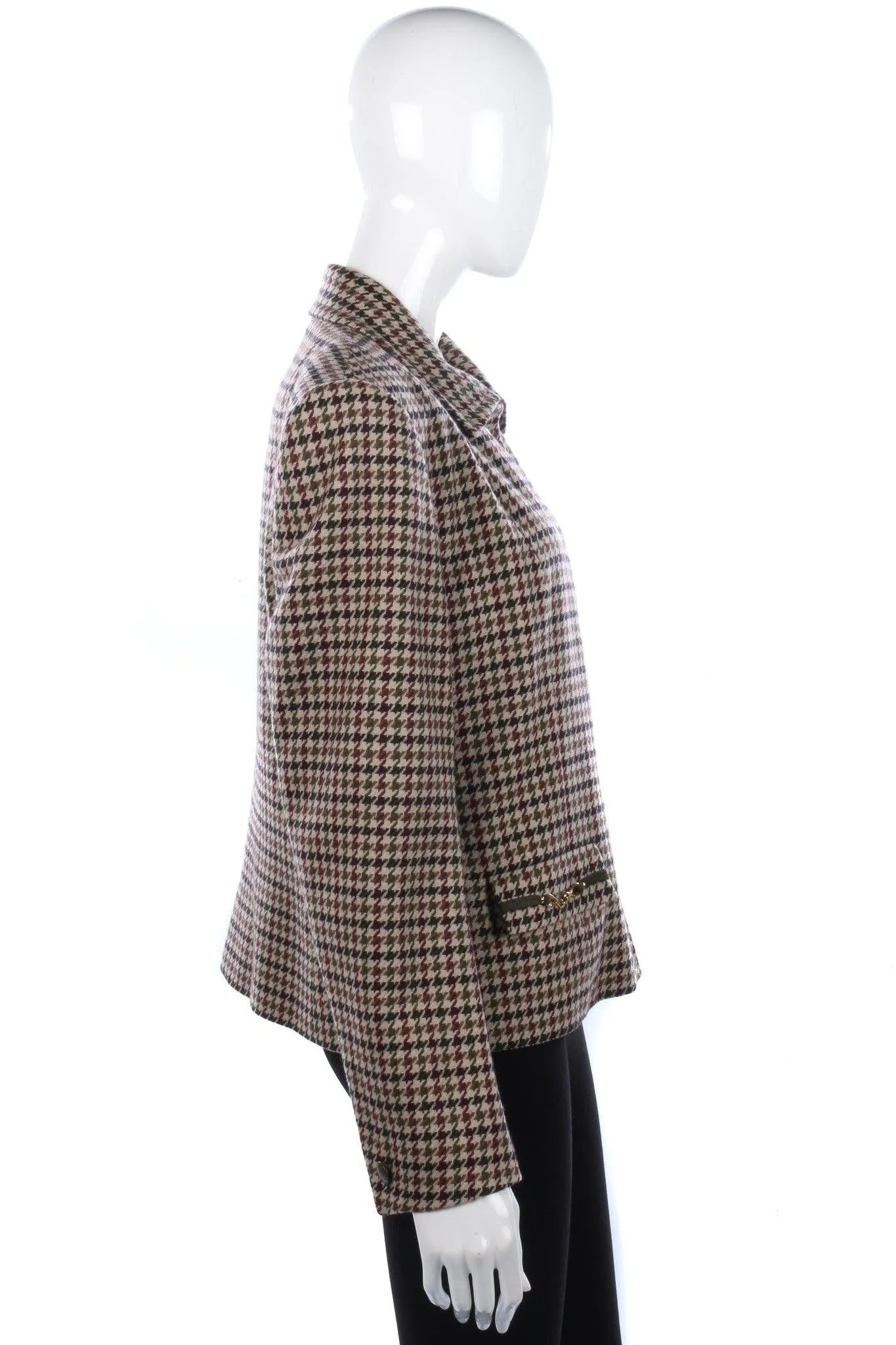 Fabulous Aquascutum Jacket Brown Tones Check Size 12