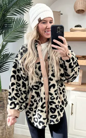 Faux Fur Leopard Shacket - Final Sale