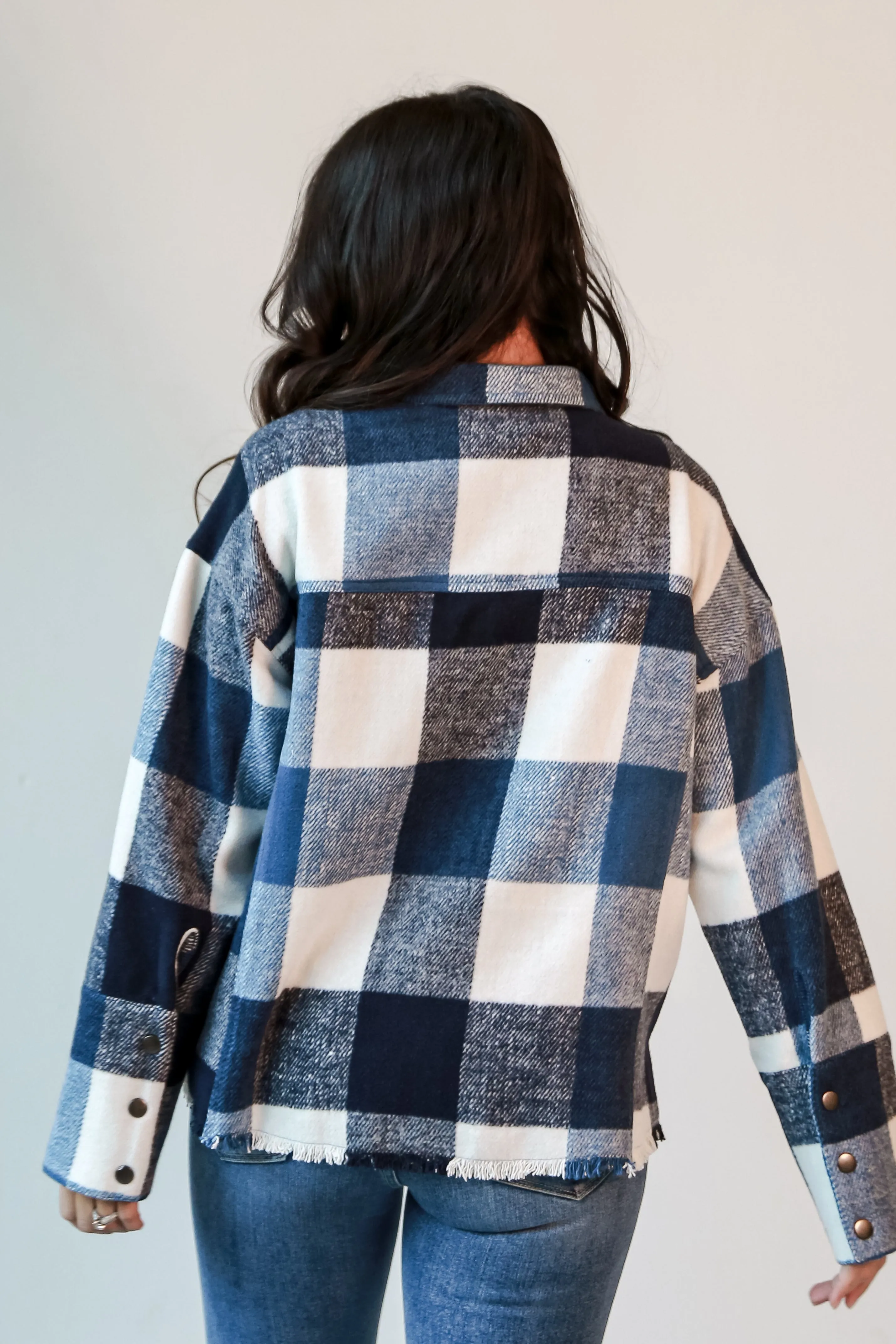 FINAL SALE - Casually Adored Navy Plaid Shacket